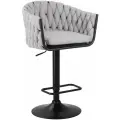 Стул барный DOBRIN LEON, серая ткань (LAR 275-17) LM-9690_B-M_TT-LAR-275-17, комплект 2 шт.