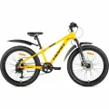 Велосипед горный HORH ROHAN RMD4.0 24 (2025) YELLOW-BLACK/желтый-черный, для подростков на рост 130-150 см, алюминиевая рама 12, дисковые механические тормоза, амортизационная вилка