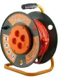 Удлинитель силовой на катушке GLANZEN 4 розетки ПВС 2х0,75 50м EB-50-001 1300Вт IP20