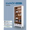 Стеллаж деревянный кымор 90х198х37, цвет белый/светло-коричневый