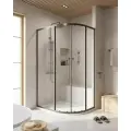 Душевой уголок Cezares Relax-304 120x90 RELAX-304-RH-2-120/90-C-GM профиль Оружейная сталь стекло прозрачное черный