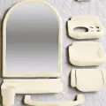 Зеркало 40*55 см с набором для ванной комнаты Европласт, цвет бежевый