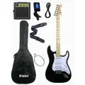 Электрогитара Stratocaster Чёрная Fabio ST200, Black H+S+S, 1V+2T (Набор электрогитара с комбоусилителем)