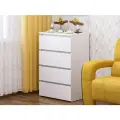 Комод Пирамида К-28, ЛДСП, белый, 60 см x 42 см x 93 см, 4 выдвижных ящика