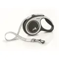 Поводок-рулетка для собак Flexi New Comfort XS ленточный 3 м 36 мм черный/серый