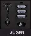 Подарочный набор для бритья AUGER (станок с 5 лезвиями + 4 сменные кассеты + держатель), 3D-подвеска