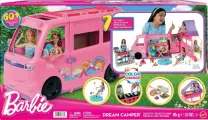 Barbie Dream Camper, мечтательный кемпер-транспортной модель с 60 аксессуарами в размерах для куклы, включая мебель, бассейн и горку длиной 30 дюймов