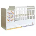 Кроватка Фея 1100 трансформер с комодом, поперечный маятник Прогулка Белый