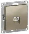 Розетка компьютерная одиночная Systeme Electric Atlas Design UTP RJ45 Cat.5, шампань