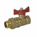 Кран шаровой латунь 11Б27фт1М Ду 32 Ру40 ВР/американка полнопроходной бабочка красная VALFEX VF.227. LB1.114