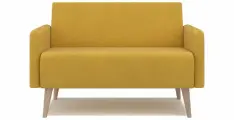 Прямой диван PUSHE Килт 2 c подлокотниками, нераскладной, для кухни, прихожей, детской, желтый Camaro 13