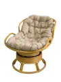 Кресло Папасан Челси вращающийся из натурального ротанга 23/03В с подушкой, цвет мед