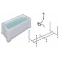 Акриловая ванна TIMO MIKA1870 180*70*58 на каркасе с переливом, передним и боковым экранами