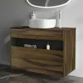 Тумба с раковиной в ванную AM.PM Func 100 см, дуб текстурированный, накладная раковина 43 см