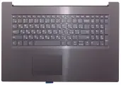 Клавиатура (топ-панель) для ноутбука Lenovo V340-17IWL черная с черным топкейсом