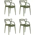 Набор 4 шт. Стул обеденный DOBRIN MASTERS, LMZL-PP601, зеленый хаки (G-17)