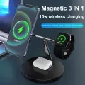 Беспроводная зарядная станция 3-в-1 Rapture MagSafe NM-15 (MageSafe+Apple Watch+AirPods) 15W, черная