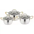 Набор посуды Kelli 4709 6 предметов Объем 2 л, 2.6 л, 3.8 л