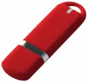 Флешка Memo, 8 Гб, красная, 6,7х2х0,7 см, пластик; покрытие софт-тач