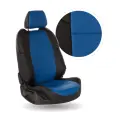 Чехлы Автопилот на сиденья Skoda Rapid I/II (40/60) c 14г. / VW Polo с 20г. (без заднего подлокотника) (Экокожа, Черный + Синий)