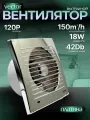 Вытяжной вентилятор Vector 120P(платинум), зеркальный , Диаметр 150, воздухообмен 120 м3/ч, цвет глянцевое серебро (металик, хром) в туалет ванную кухню