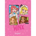 Winx. Блокнот. Розовый (А5, 48 л, цветной блок, со стикерами)