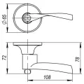 Ручка с защелкой межкомнатная, на круглой розетке 6010 CP-P (без фиксатор) хром