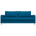 Прямой диван Остин, Велюр, Синий, Ящик для белья, 215х105х85см