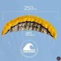 Воздушный змей Кайт, пилотажный, спортивный, желтый, 2.5 м