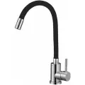 Смеситель Solone EZA4-F090KB для кухни с высоким гибким изливом, черный