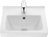 Мебельная раковина Santeri Визит 41 подвесная, фарфоровая, раковина для ванной, со сливом-переливом, белая, прямоугольная