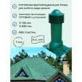 Вентиляционный выход универсальный 150/125 мм, для кровли крыши из профнастила и металлочерепицы, утепленный, Viotto RAL 6005 зеленый