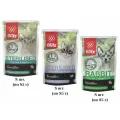 Корм влажный Blitz Sensitive Sterilised Cat (24 шт), для стерилизованных кошек (сет три вкуса) полнорационный
