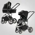 Детская модульная коляска 2в1 Luxmom 770, / выдвижная ручка /черный цвет