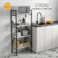 Стеллаж STRONG loft, белый, металлический напольный с 4 деревянными полками, шкаф стеллаж для рассады, 147х60х35 см, гростат