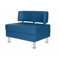 Диван прямой прага 90х67х77 см, нераскладной , синяя экокожа