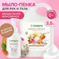 Набор SYNERGETIC Мыло-пенка для рук и тела Миндальное мороженое 3,5 л + флакон-подарок 0,5 л с пенообразующей насадкой