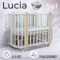 Кровать-трансформер Sweet Baby 5 в 1 Lucia с маятником Белый/Натуральный