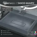 Раковина для ванной накладная кварцевая Uperwood Tanos Quartz 50 см, прямоугольная, с декоративной накладкой, бетон