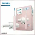 Philips Набор электрических зубных щеток Sonicare DiamondClean Набор 9000 серии HX9912, С перезаряжаемым дорожным футляром и двумя различными сменными головками щеток, розовый