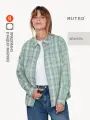 Рубашка MUTED из мягкой фланели с вискозой, размер 2XS, зеленый