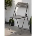 Складной стул ОКС - 1331 серый, пластиковый, для дома и улицы, компактный