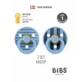 Набор 2 шт. Соска пустышка BIBS латексная классическая Studio Colour Pin - Sky Blue Mix, 0+ месяцев