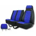 Чехлы сидений для а/м Газель 3302 3-х мест. (синий) жаккард стеганый/ экокожа