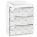 Комод Островок уюта ЕVА VIP съемный пеленальный стол, декор экокожа, стразы, белый