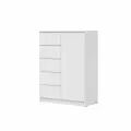 Штерн (STERN) комод Т-15, 83 х 114,3 х 43,3 см, 5 ящиков, 1 дверь, ЛДСП, Белый