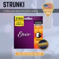 Струны для акустической гитары Elixir 16539 80-20 Bronze Nanoweb Light 3-Pack 12-53