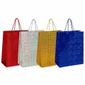 Пакет подарочный 26x13x32см (L), набор 4шт, 4 дизайна, голография, Золотая Сказка (609734)
