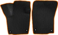 ЭВА коврики для Skoda Rapid 2 (2020-2022) / Шкода Рапид 2 / Черные соты, Оранжевый кант / Комплект 2 шт.