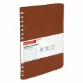 Бизнес-тетрадь А5 Brauberg Office PRO, 80 листов, гибкая, под кожу, гребень, коричневая (111044), 3шт.